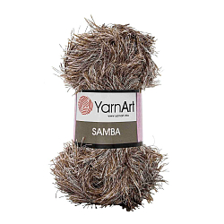 Пряжа YarnArt 'Samba' травка 100гр 150м (100% полиэстер) (99 меланж коричневый)