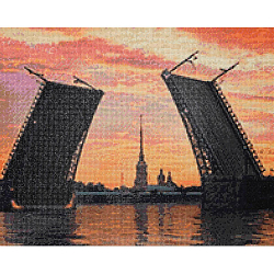 Cr 540079 Алмазная мозаика 'Разведенный Дворцовый мост', 50*40см, Cristyle