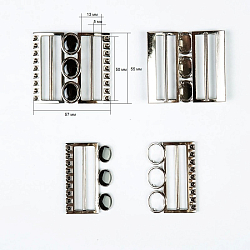 69511 Пряжка-застежка 50мм (55*57мм) металл/эмаль, никель/черный BIG