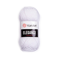 Пряжа YarnArt 'Elegance' 50гр 130м (88% хлопок, 12% металлик) (117 белый АВ)