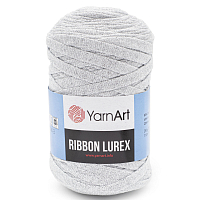 Пряжа YarnArt 'Ribbon Lurex' 250гр 110м (60% хлопок, 20% вискоза и полиэстер, 20% металлик) (720 серебро)