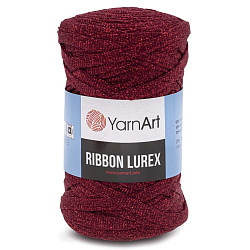 Пряжа YarnArt 'Ribbon Lurex' 250гр 110м (60% хлопок, 20% вискоза и полиэстер, 20% металлик) (739 красный)