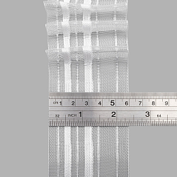 607-О Тесьма шторная 1/2 'Параллельная складка' (2 ряда петель, 4 шнура) 60мм*50м, прозрачный