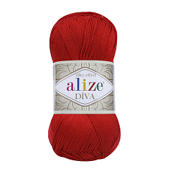 Пряжа ALIZE 'Diva' 100гр. 350м. (100% микрофибра) ТУ (106 красный)