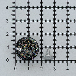 21NB-0218 Пуговица джинсовая на фиксированной ножке 18мм 'Гладкая с блестками' цв.мет/эмаль, черный