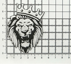 46131 Термоаппликация 'Лев', черно-белый, 66*70мм упак/10 шт