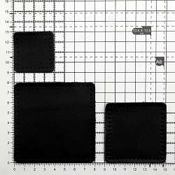 9402 Набор заплаток пришивных из кожи, квадрат 4см, 6см и 8см, с перфорацией, 3шт/упак, 100% кожа