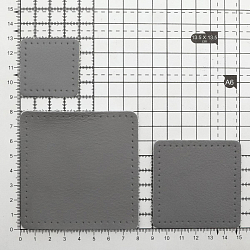 9402 Набор заплаток пришивных из кожи, квадрат 4см, 6см и 8см, с перфорацией, 3шт/упак, 100% кожа