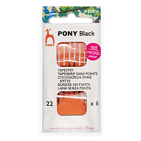 05836 Иглы ручные гобеленовые с белым ушком, Tapestry BLACK, № 22, 6шт, PONY