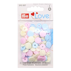 393007 Kнопки Prym Color Snaps 12,4 мм розовый/голубой/желтый 30 шт, Love Prym