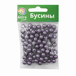 Бусины пластиковые, 'жемчуг', цветные, круглые, 8мм, 25гр, Astra&Craft