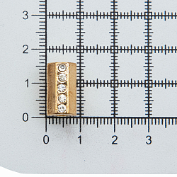 ГФУ6103 Наконечник 'Цилиндр' со стразами d=3,5/7мм, 15,5*8,5мм, металл