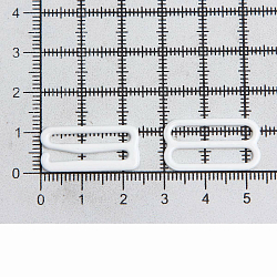 Крючки и регуляторы для бретелей бюстгальтера 20 мм, металл/эмаль, 18 шт/упак, цвет белый
