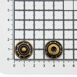 95122/23 Кнопка пришивная д-19мм металл, латунь set ГР