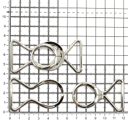 69001 Пряжка-застежка 30мм (36*75мм) металл, никель BIG
