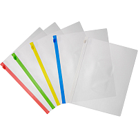 LAMARK418 Папка-конверт на молнии А5, 250х195, толщина 0,15 мм, карман для визитки, ассорти