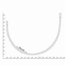 2762 Косточки (каркасы) для бюстгальтера тип 35, (105) 295мм, металл, белый, Arta-F