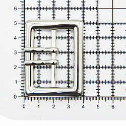 6851 Пряжка с 2-мя язычками 38мм (52*40мм) металл, никель BIG