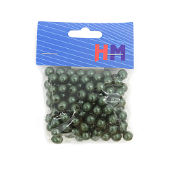 Бусины пластиковые, 'жемчуг', цветные, круглые, 8мм, 25гр (В56 зеленый)