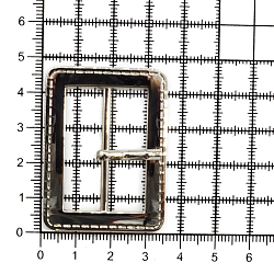 6921 Пряжка 'С отстрочкой' 35мм (47*35мм) металл, никель BIG