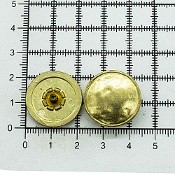 64366 Кнопка 5/22 (S-образная) 'Мятая' 22мм (A) цв.металл, золото BIG