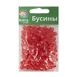 2017 Бусины пластиковые, акрил, прозрач. в цвете, граненый биконус, 8мм, 25гр, Astra&Craft